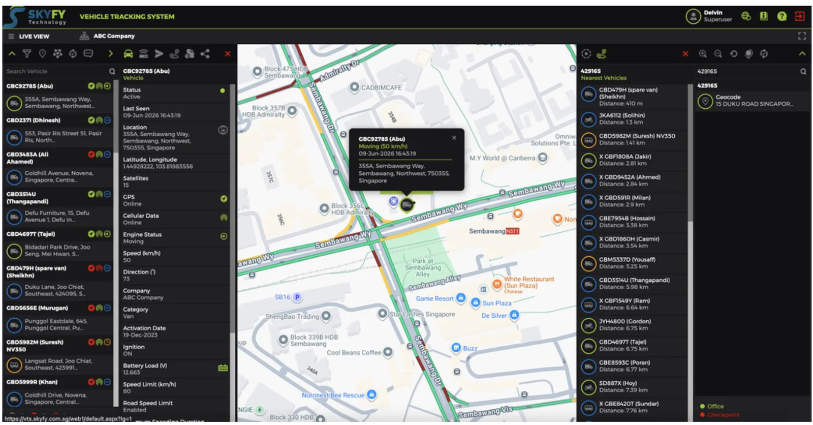 Find nearest vehicle in 1 click