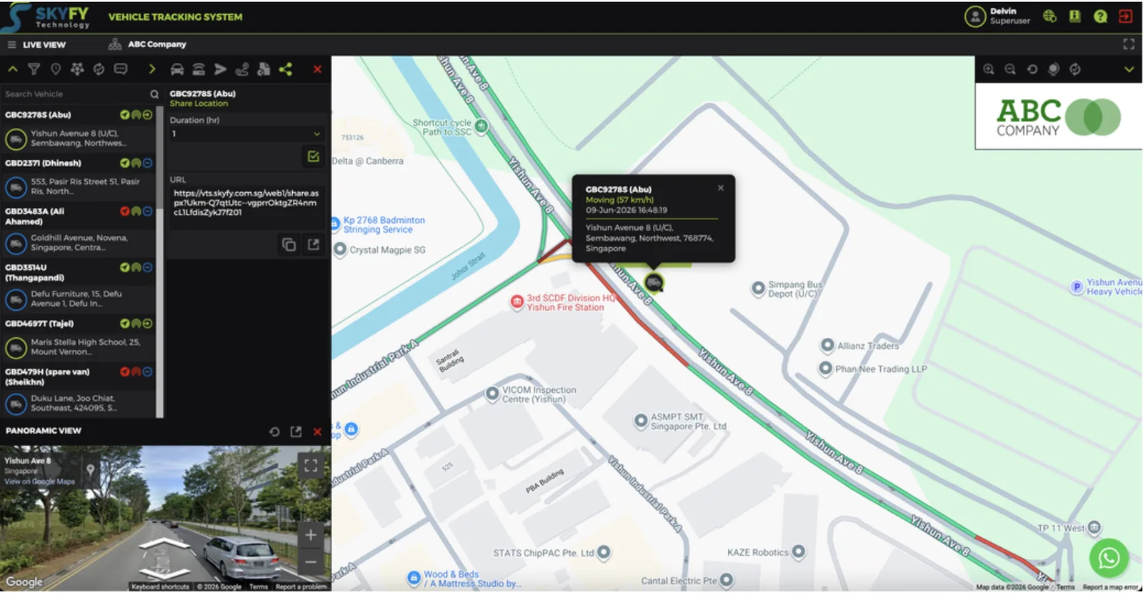 Share vehicle location to customers